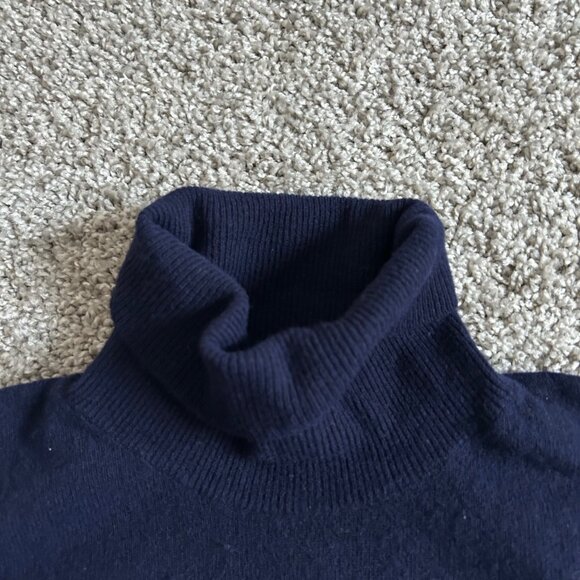 Blue Spheres Mens XL Navy Blu Turtleneck Casual Sweater Wool Blen Made In Italy - Picture 2 of 7